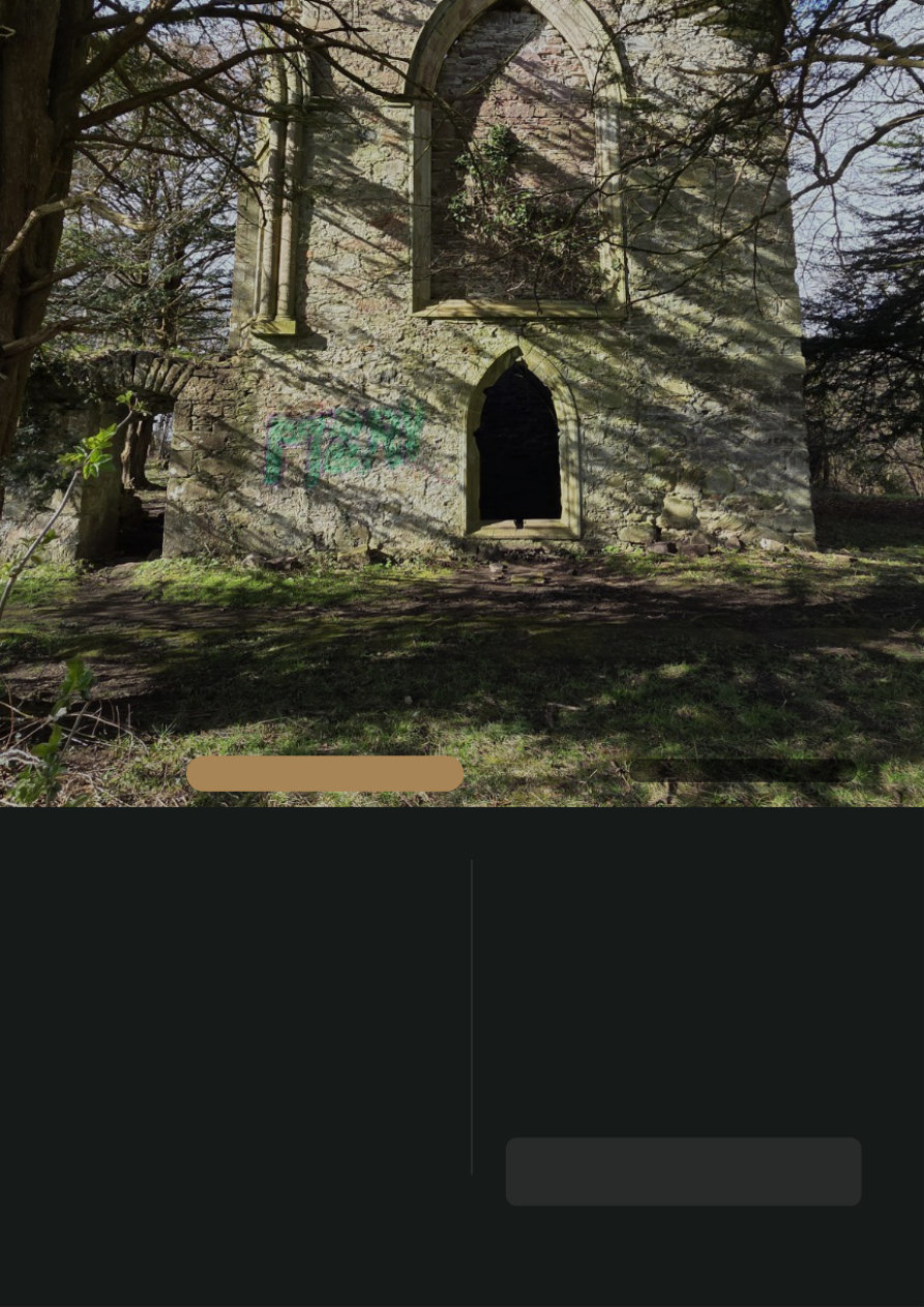 A hidden Scottish ruin in winter woodland